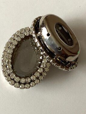 2 Oval Rhinestone Buttons Sewing Decorative Embellishments Home Decor